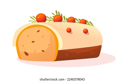 Ilustración vectorial de quequitos festivos aislada en un fondo blanco.