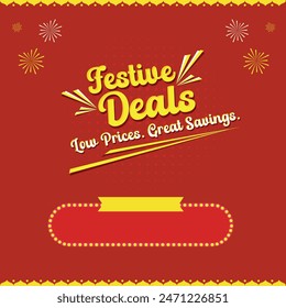 Festive Deals, Retail, Sale, Shopping, Super market, Electronics, Textiles offer Logo Vector Design Advertising, Promotional Template