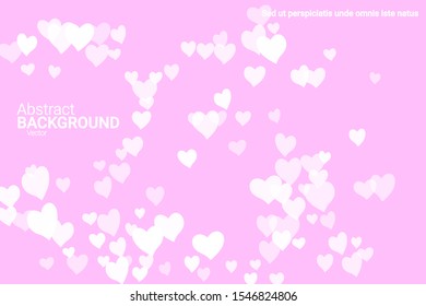 Festive decoration in the form of hearts confetti on the background. Valentine's gift. Banner, poster template. Love vector pattern. Colorful vector background for valentines day.