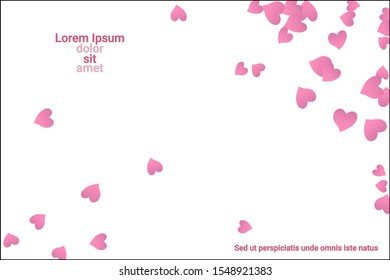 Festive decoration in the form of hearts confetti on the background. Valentine's gift. Banner, poster template. Love vector pattern. Colorful vector background for valentines day.