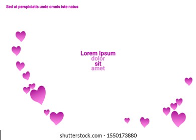 Festive decoration in the form of hearts confetti on the background. Valentine's gift. Banner, poster template. Love vector pattern. Colorful vector background for valentines day.