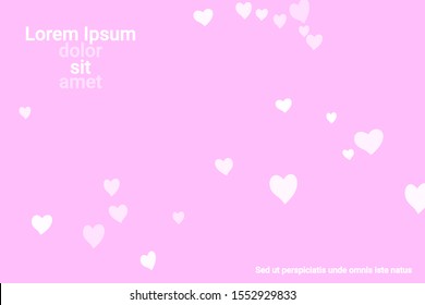 Festive decoration in the form of hearts confetti on the background. Valentine's gift. Banner, poster template. Love vector pattern. Colorful vector background for valentines day.