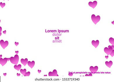 Festive decoration in the form of hearts confetti on the background. Valentine's gift. Banner, poster template. Love vector pattern. Colorful vector background for valentines day.