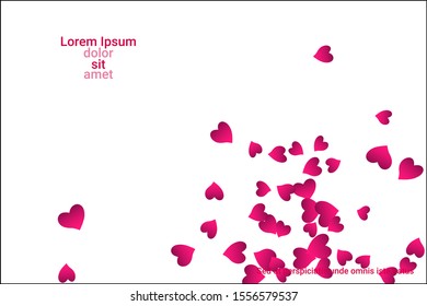 Festive decoration in the form of hearts confetti on the background. Valentine's gift. Banner, poster template. Love vector pattern. Colorful vector background for valentines day.