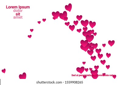 Festive decoration in the form of hearts confetti on the background. Valentine's gift. Banner, poster template. Love vector pattern. Colorful vector background for valentines day.