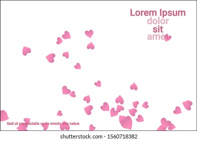 Festive decoration in the form of hearts confetti on the background. Valentine's gift. Banner, poster template. Love vector pattern. Colorful vector background for valentines day.