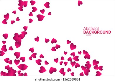 Festive decoration in the form of hearts confetti on the background. Valentine's gift. Banner, poster template. Love vector pattern. Colorful vector background for valentines day.