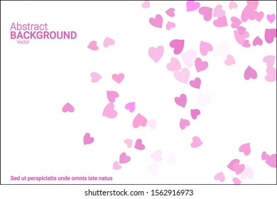 Festive decoration in the form of hearts confetti on the background. Valentine's gift. Banner, poster template. Love vector pattern. Colorful vector background for valentines day.