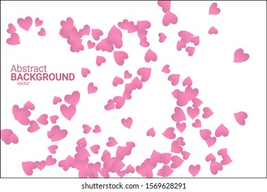 Festive decoration in the form of hearts confetti on the background. Valentine's gift. Banner, poster template. Love vector pattern. Colorful vector background for valentines day.