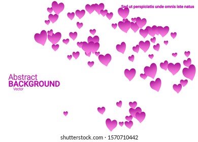 Festive decoration in the form of hearts confetti on the background. Valentine's gift. Banner, poster template. Love vector pattern. Colorful vector background for valentines day.