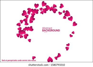 Festive decoration in the form of hearts confetti on the background. Valentine's gift. Banner, poster template. Love vector pattern. Colorful vector background for valentines day.