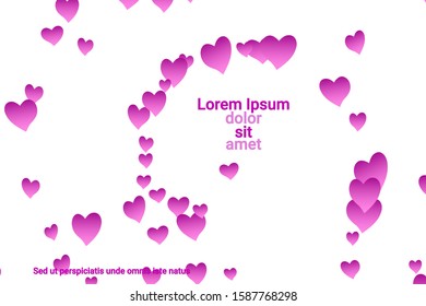 Festive decoration in the form of hearts confetti on the background. Valentine's gift. Banner, poster template. Love vector pattern. Colorful vector background for valentines day.
