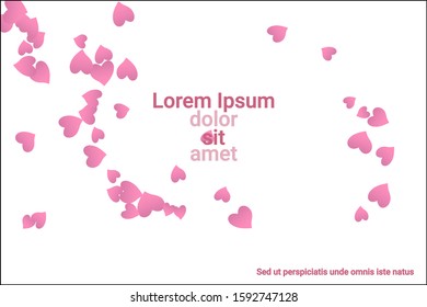 Festive decoration in the form of hearts confetti on the background. Valentine's gift. Banner, poster template. Love vector pattern. Colorful vector background for valentines day.