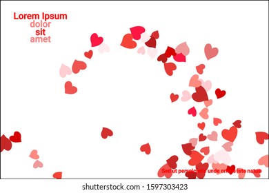 Festive decoration in the form of hearts confetti on the background. Valentine's gift. Banner, poster template. Love vector pattern. Colorful vector background for valentines day.