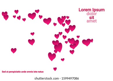 Festive decoration in the form of hearts confetti on the background. Valentine's gift. Banner, poster template. Love vector pattern. Colorful vector background for valentines day.