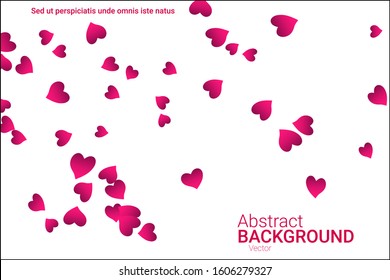 Festive decoration in the form of hearts confetti on the background. Valentine's gift. Banner, poster template. Love vector pattern. Colorful vector background for valentines day.
