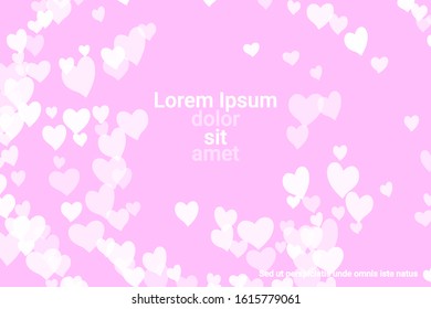 Festive decoration in the form of hearts confetti on the background. Valentine's gift. Banner, poster template. Love vector pattern. Colorful vector background for valentines day.
