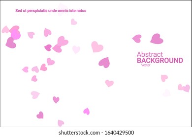 Festive decoration in the form of hearts confetti on the background. Valentine's gift. Banner, poster template. Love vector pattern. Colorful vector background for valentines day.