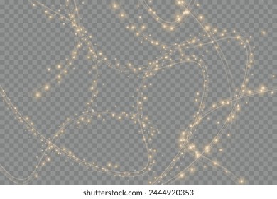 Festive decoration in the form of luminous flying wind surrounded by light dust and golden lines. Light effect for ceremonies, awards, prizes, motivations, invitations, banners, cards, videos.