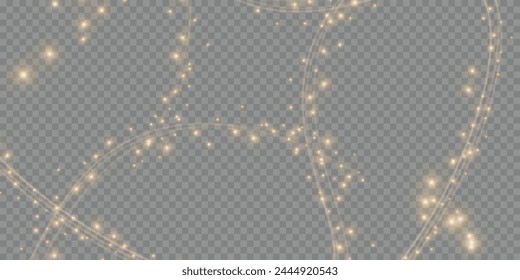Decoración festiva en forma de viento volador luminoso rodeado de polvo ligero y líneas doradas. Efecto de luz para ceremonias, premios, premios, motivaciones, invitaciones, Anuncios, tarjetas, videos.