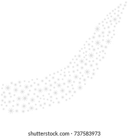 Festive decorative frame made of snowflakes on a white background. For posters, postcards, greeting for Christmas, new year. Vector illustration.