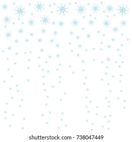 Festive decorative frame made of snowflakes on a white background. For posters, postcards, greeting for Christmas, new year. Vector illustration.
