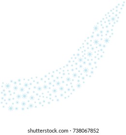 Festive decorative frame made of snowflakes on a white background. For posters, postcards, greeting for Christmas, new year. Vector illustration.