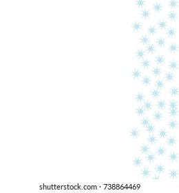 Festive decorative frame made of snowflakes on a white background. For posters, postcards, greeting for Christmas, new year. Vector illustration.