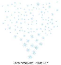 Festive decorative frame made of snowflakes on a white background. For posters, postcards, greeting for Christmas, new year. Vector illustration.