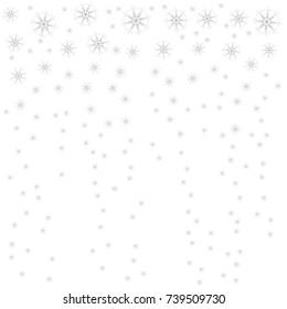 Festive decorative frame made of snowflakes on a white background. For posters, postcards, greeting for Christmas, new year. Vector illustration.