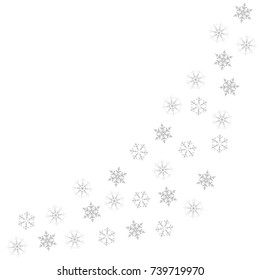 Festive decorative frame made of snowflakes on a white background. For posters, postcards, greeting for Christmas, new year. Vector illustration.