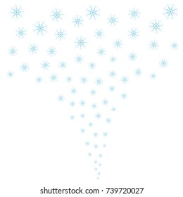 Festive decorative frame made of snowflakes on a white background. For posters, postcards, greeting for Christmas, new year. Vector illustration.