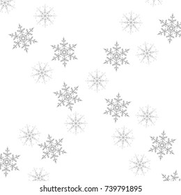 Festive decorative frame made of snowflakes on a white background. For posters, postcards, greeting for Christmas, new year. Vector illustration.