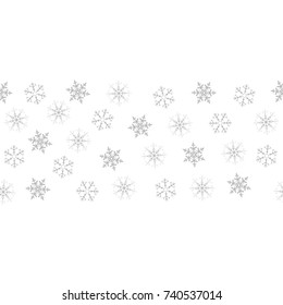 Festive decorative frame made of snowflakes on a white background. For posters, postcards, greeting for Christmas, new year. Vector illustration.