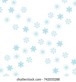 Festive decorative frame made of snowflakes on a white background. For posters, postcards, greeting for Christmas, new year. Vector illustration.