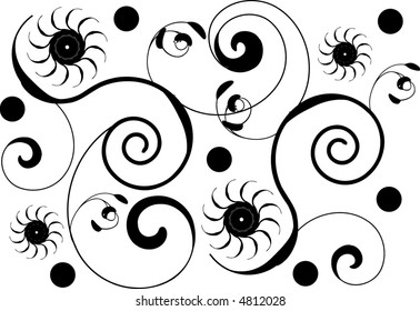 Festive, decorative scrollwork vector with modern look.