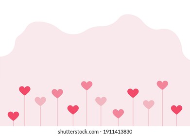 El delicado fondo festivo con corazones. Los antecedentes para crear una postal o invitación también son adecuados para el diseño de banners, posts en redes sociales, sitios web. 