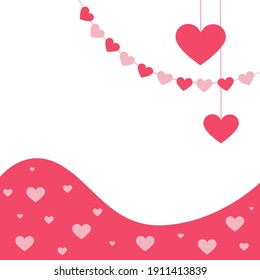 Festive delicate background with hearts and love attributes. The background for creating a postcard or invitation is also suitable for the design of banners, posts on social networks, websites. 