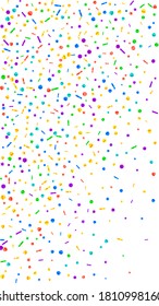 Festive delicate confetti. Celebration stars. Festive confetti on white background. Grand festive overlay template. Vertical vector background.