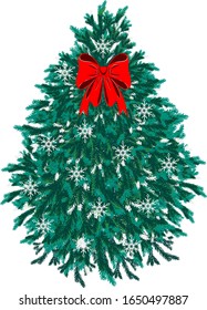  Elemento de diseño festivo. Árbol de Navidad. Año Nuevo. Fondo blanco. Se puede utilizar para sitios, tarjetas, pestañas.