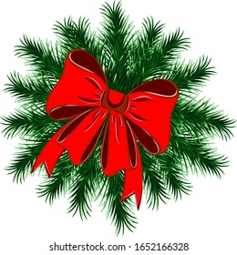 Festive design element. Christmas wreath. New Year. Can be used for sites, cards, tabs.