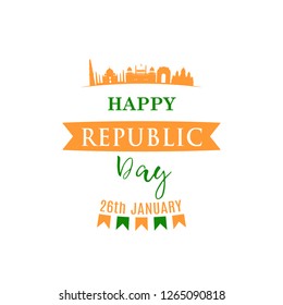 Festive design for India Republic Day. Vector greeting banner.