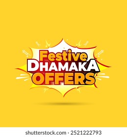 Festliche Dhamaka-Angebote. Sale Shopping Deals Logo. Indian festival navratri Diwali Verkaufskonzept.