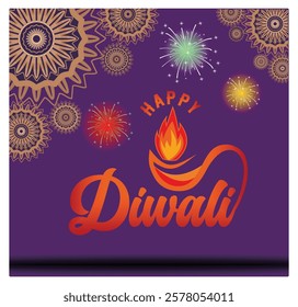 Festive Diwali designs feature colorful fireworks, intricate patterns and glowing diya lights to celebrate the joyous festival of lights. Flat vector modern illustration