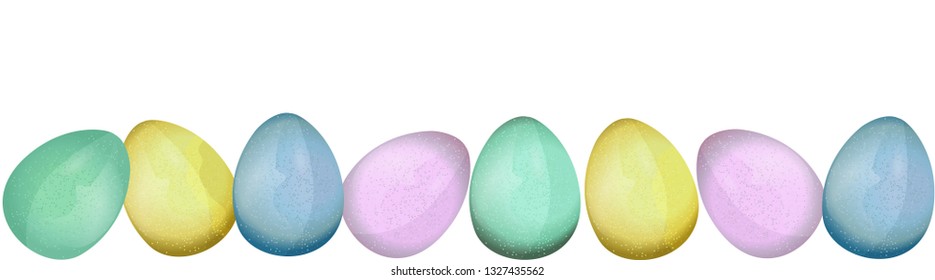 Festive Easter banner with colored eggs.Easter symbol.