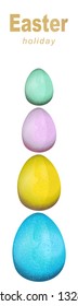 Festive Easter banner with colored eggs.Easter symbol.