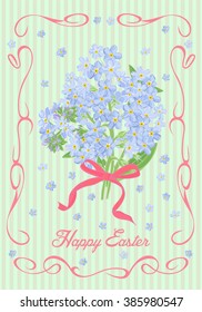 Festive Easter card in vintage style. Vector illustration