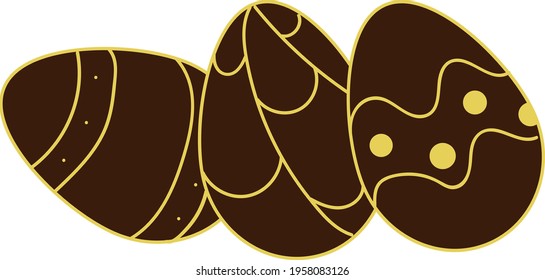 festive easter choko eggs for decorating postcards and banners for the holiday