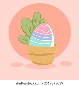  festive Easter-themed illustration featuring colorful decorated eggs. The design could be perfect for holiday cards, crafts, or seasonal decorations.