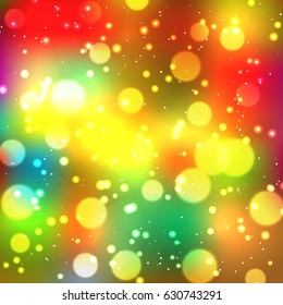 Festive elegant abstract background with bokeh lights and stars Texture